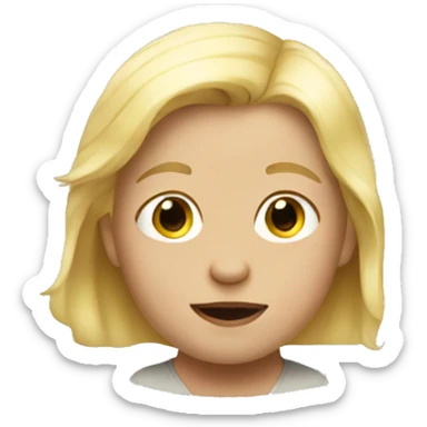 White toddler with blond hair sticker