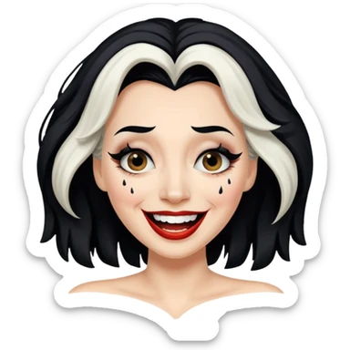 cruella de vil crying of laughter sticker