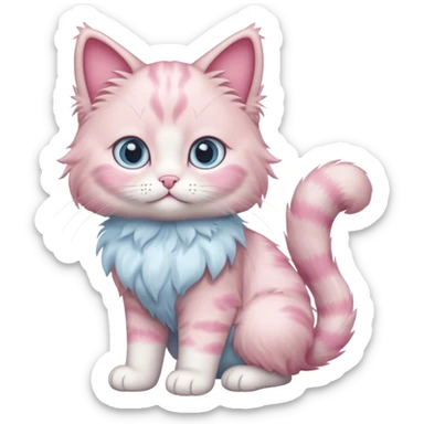 full body of baby Ragdoll pink cat  sticker
