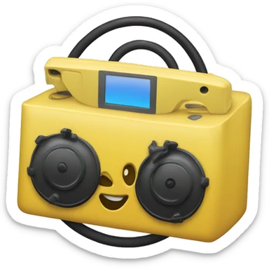 Yellow iPod with a black wheel sticker