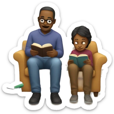 parents reading books sticker