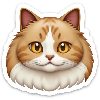 A cat w we aring a white top with poo on it sticker