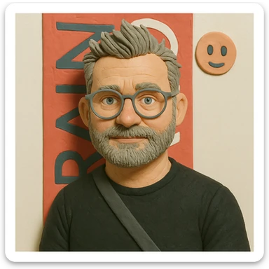 this image in claymation style, portrait emoji sticker