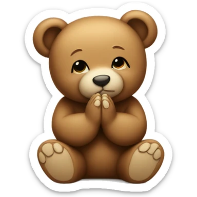 Teddy bear praying sticker