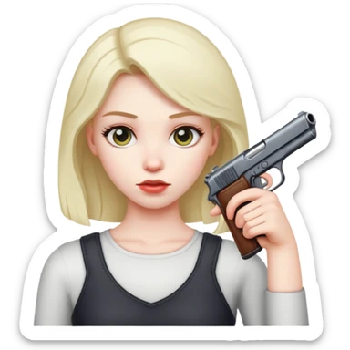 a girl putting a gun to her head  sticker