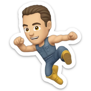 Jean Claude Van Damme jump kick sticker