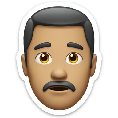 A man looking seriously with a tear rolling down his face  sticker