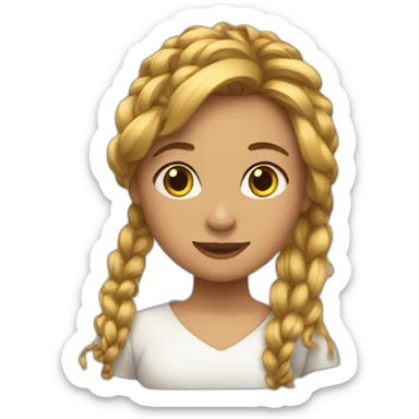 Fille avec des tresses sticker