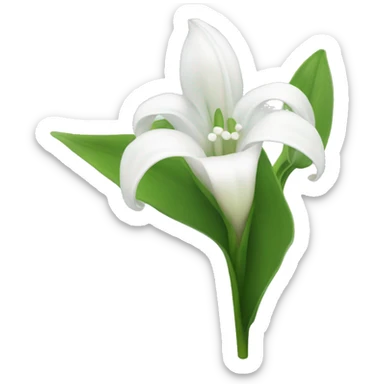White Lilly of the valley flower sticker