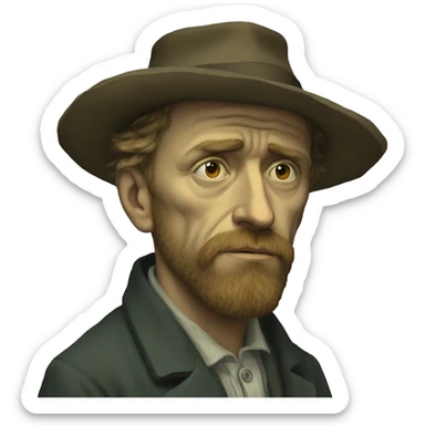 vangogh with the emotion of sadness sticker