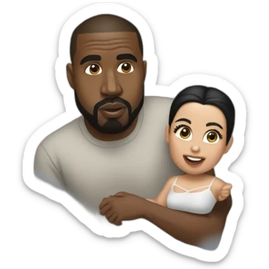 kim kardashian holding midget kanye sticker