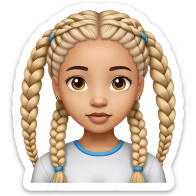 A light skin girl wit braids  sticker