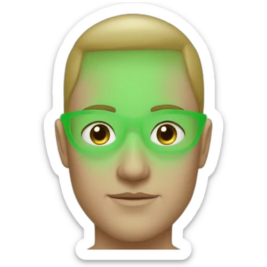 Yeux vert sans visage sticker