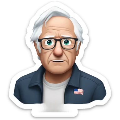 Bernie Sanders wearing fight the man shirt sticker