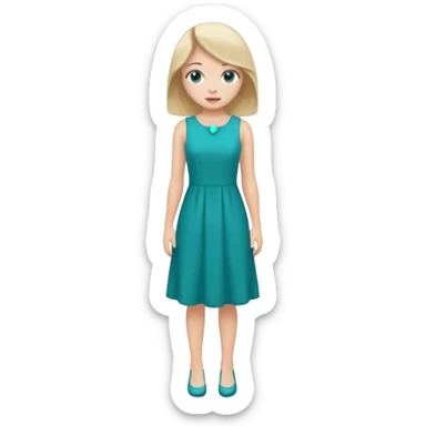 👗🧍‍♀️ merge this emojis the dress should be teal on a girl full sticker
