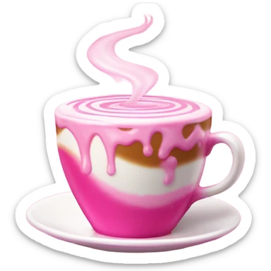 A pink coffee  sticker