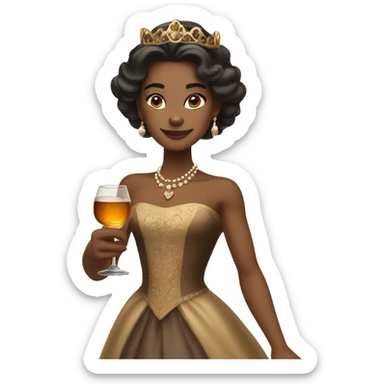 tan princess drinking a glass of whiskey  sticker