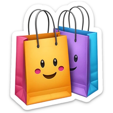 2 beautiful shopping bag with details sticker