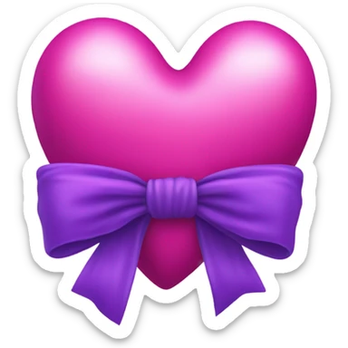 Pink heart with purple bow  sticker