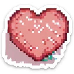 Undertale pixel art style, Heart sticker