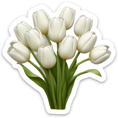 White tulip bouquet sticker