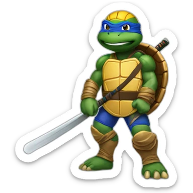 ninja turtle wearing a golden state jersey sticker