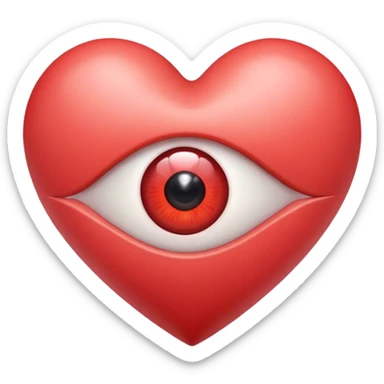 Eye inside light red heart sticker