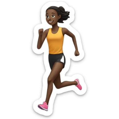 Runner girl winning sticker