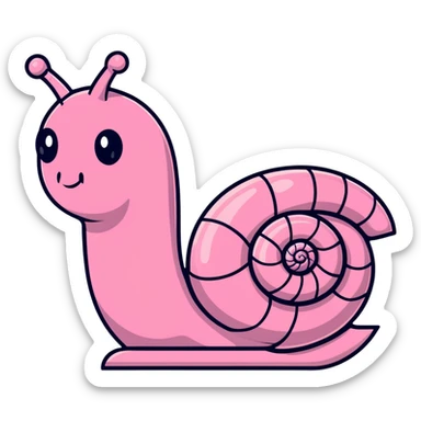 pink robot snail sticker