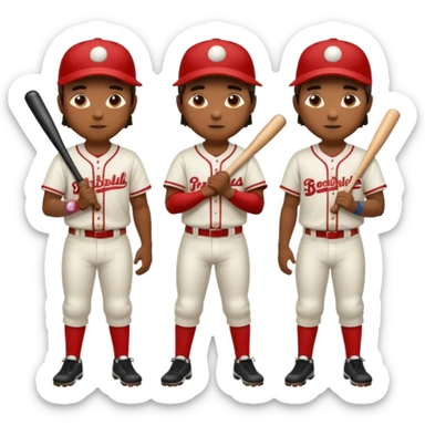 amigos jugando baseball solo hombres de un solo color  sticker