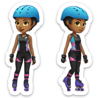 female roller derby sticker
