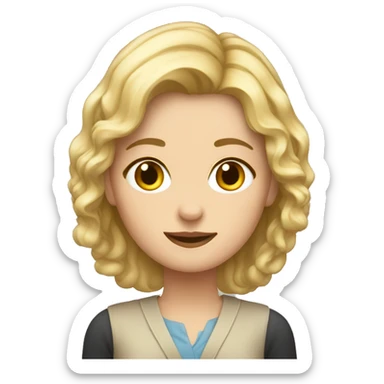 PROFESORA RUBIA DE PELO CORTO Y RIZAO sticker