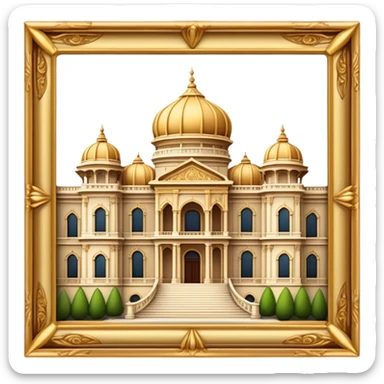 Cinematic Realistic Grand Palace Landmark Emoji, showcasing opulent palace architecture rendered with rich textures and regal, dynamic lighting. sticker