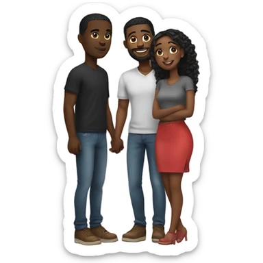 Realistic black couple in love  sticker