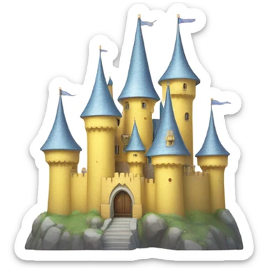 Yellow castle pastel sticker