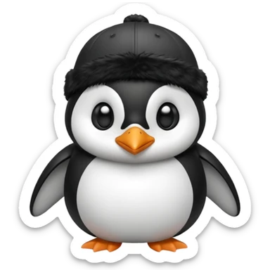 pingüino con gorra sticker