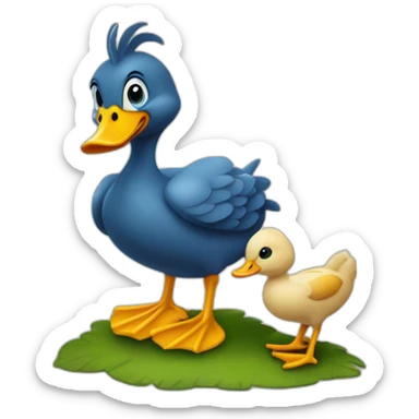 canard et un poussin sticker