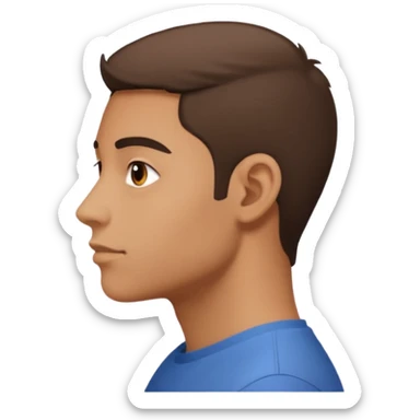 the profiile of a face, looking completely to one side sticker