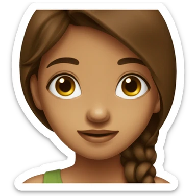 menina olho marrom  escuro  cabelo no ombro  liso  marrom criança  morena sticker
