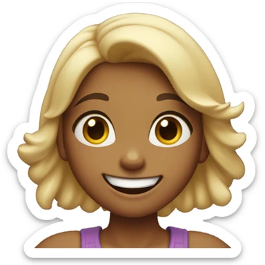 Girl happy saying yay sticker