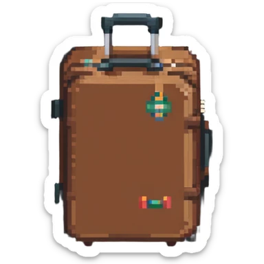 Brown luggage case or suitcase sticker