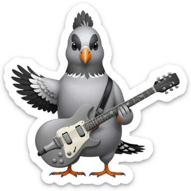 Pigeon playing electric guitar sticker