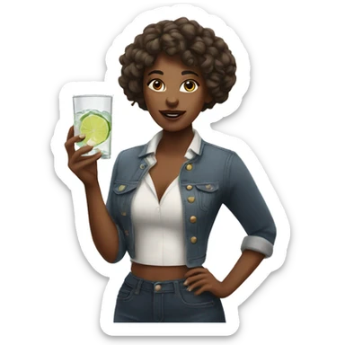 Beyonće with a Gin in her hands sticker