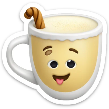 Eggnog in a Christmas mug sticker