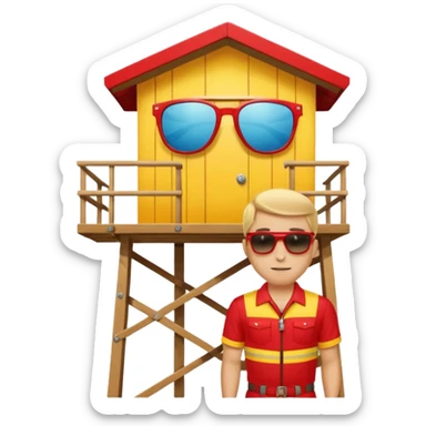 Lifeguard on watch tower sticker