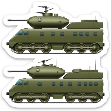 military train transporting armored vehicles, variant 3 sticker
