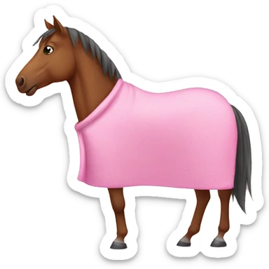 Brown Horse with a Pink blanket  sticker