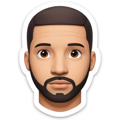 8k quailty, 5000x5000px, clean, smooth, very thin lines, hyperrealistic in illustration character style, canadian singer, actor, rapper, Drake. Isolated  sticker