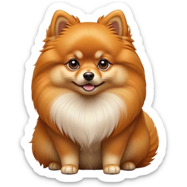 Cinematic Noble Orange Pomeranian Portrait Emoji, Poised and regal, with a compact, fluffy build and a well-groomed, vibrant orange Fur, deep-set soulful brown eyes, Simplified yet sharp and sophisticated features, highly detailed, glowing with a soft, dignified glow, high shine, intelligent and spirited, stylized with an air of elegance, focused and attentive, soft glowing outline, capturing the essence of a watchful and confident companion, so majestic it feels as though it could prance out of the screen with effortless authority! sticker