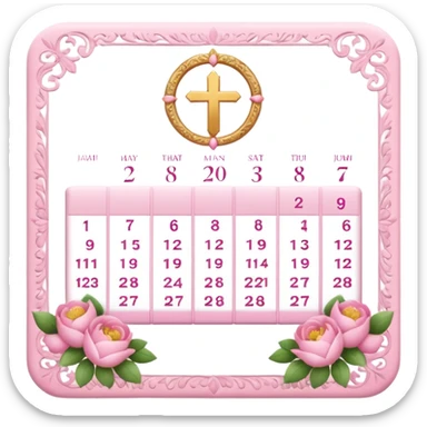 make a catholic calendar with very girly pink tones sticker